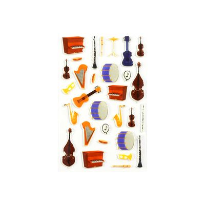 Maildor - 1 feuille gommettes instruments de musique