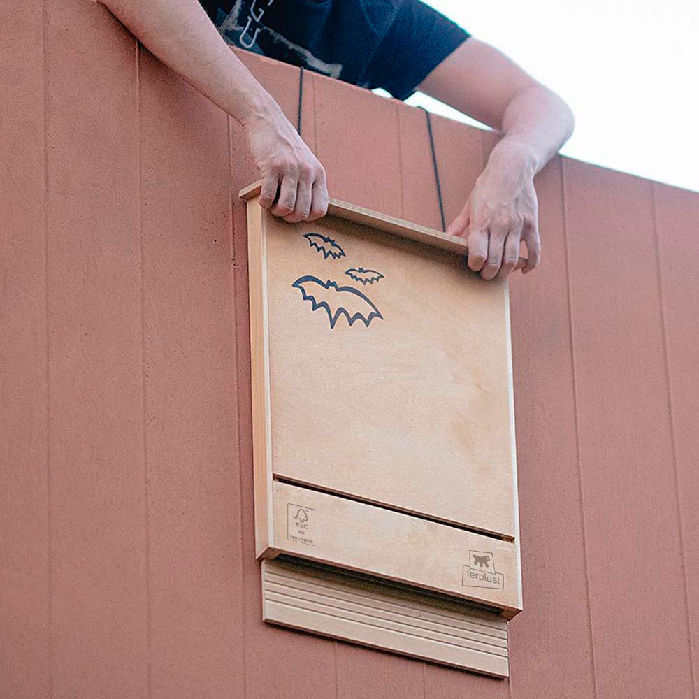 Ferplast maison pour chauve-souris bat house nid pour chauve-souris en bois fsc, protection contre les moustiques et insectes