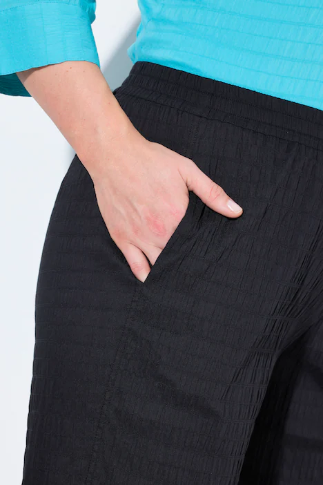 7/8-Hose Ruby, geformtes Knie, gerades Bein, Elastikbund, schwarz