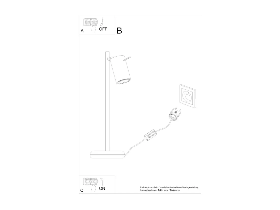 Sollux Lighting Ring Lampe de travail de bureau, blanc, 1x GU10
