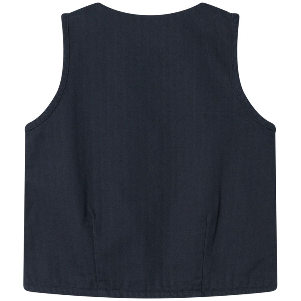 Køb MarMar Herringbone Twill Pilot Navy Jason Vest
