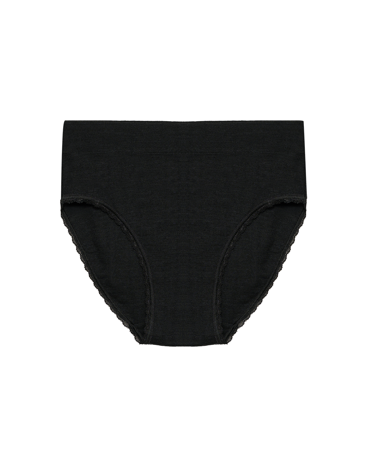 Pointelle-slip met hoge taille van merinowol/zijde voor dames