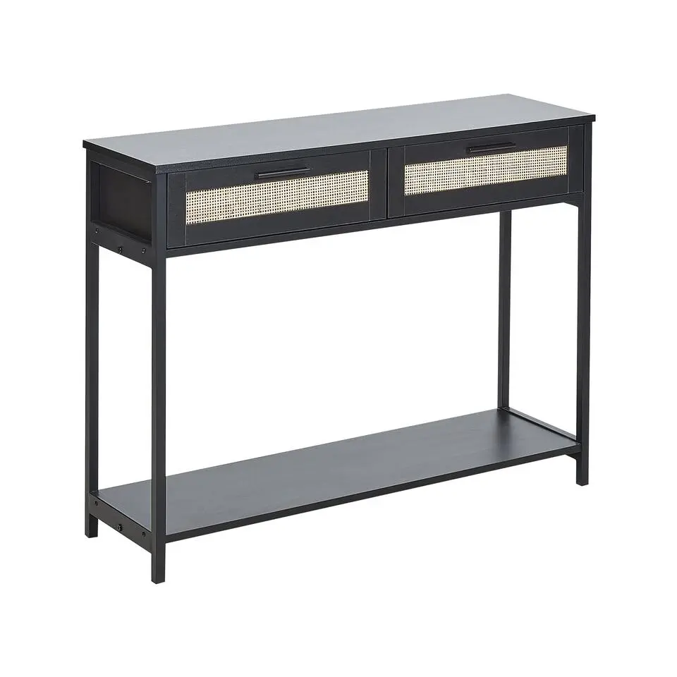 OPOCO - Consoletafel - Zwart - Rotan