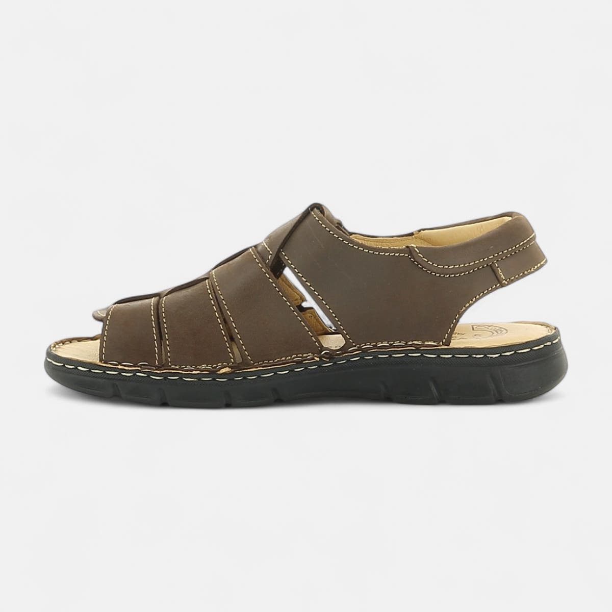 Nu-pieds confort Homme en cuir marron