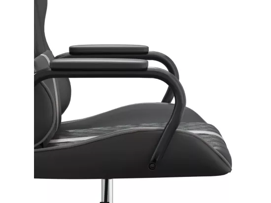 Chaise de jeu Noir et gris Similicuir