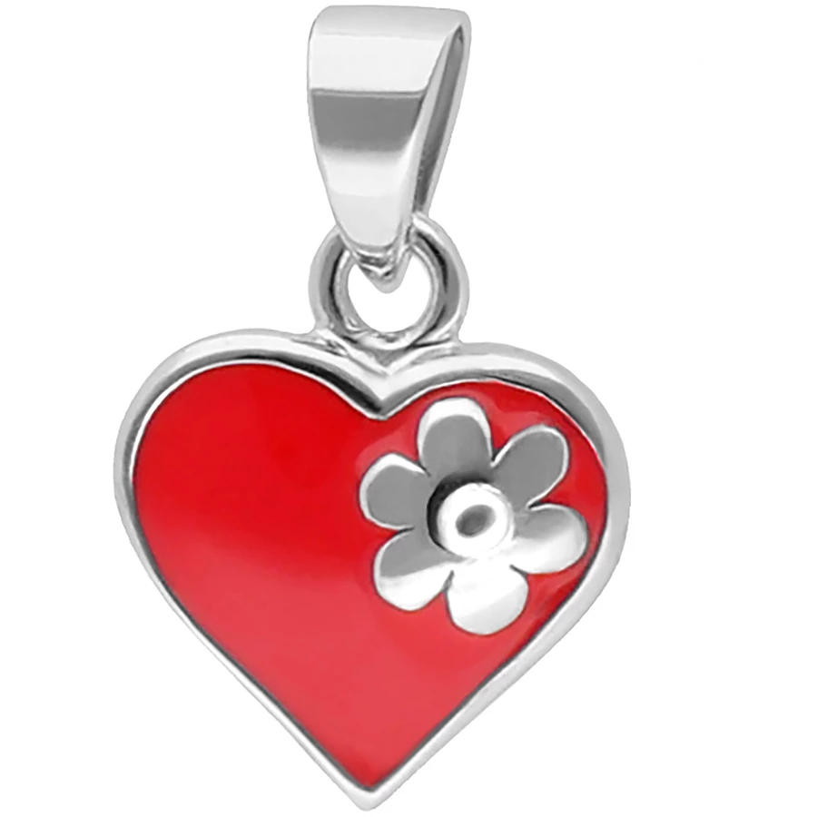 trendor Mädchen-Halskette Silber 925 Collier mit Herz-Anhänger silver