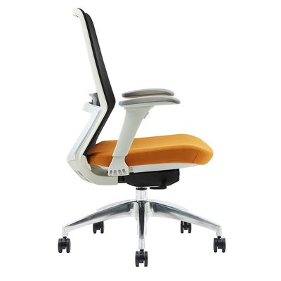Fauteuil de bureau POLAR - accoudoirs réglables - appuie-tête en option - noir et aune