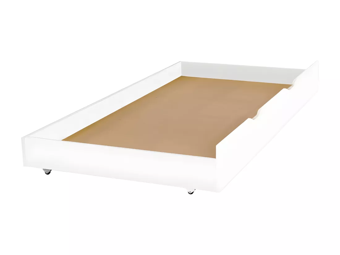 Lit superposé triple + tiroir de rangement bois blanc 135 cm
