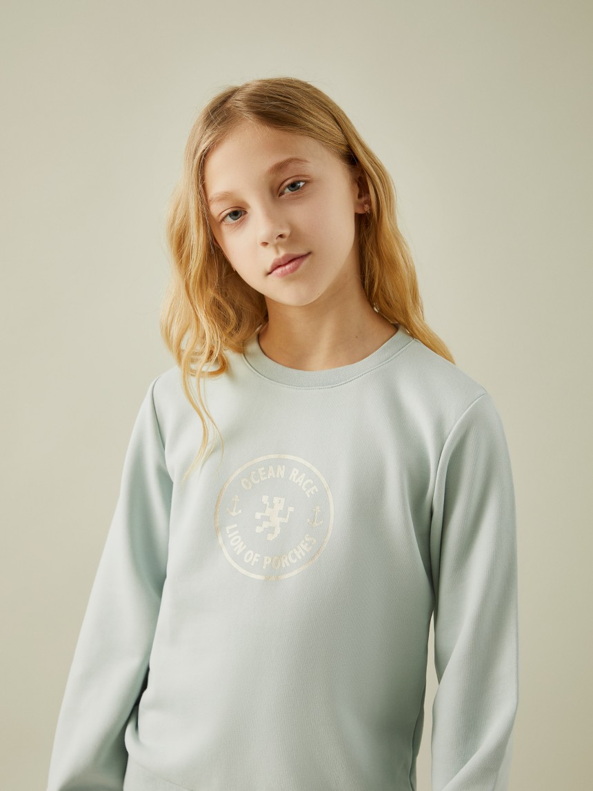 Sweater manga comprida com estampado