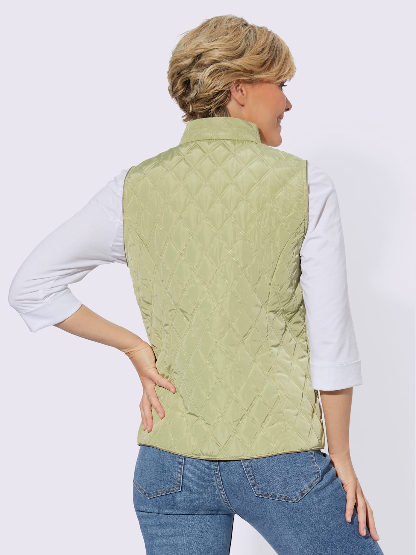 Gilet matelassé piquage losange fantaisie