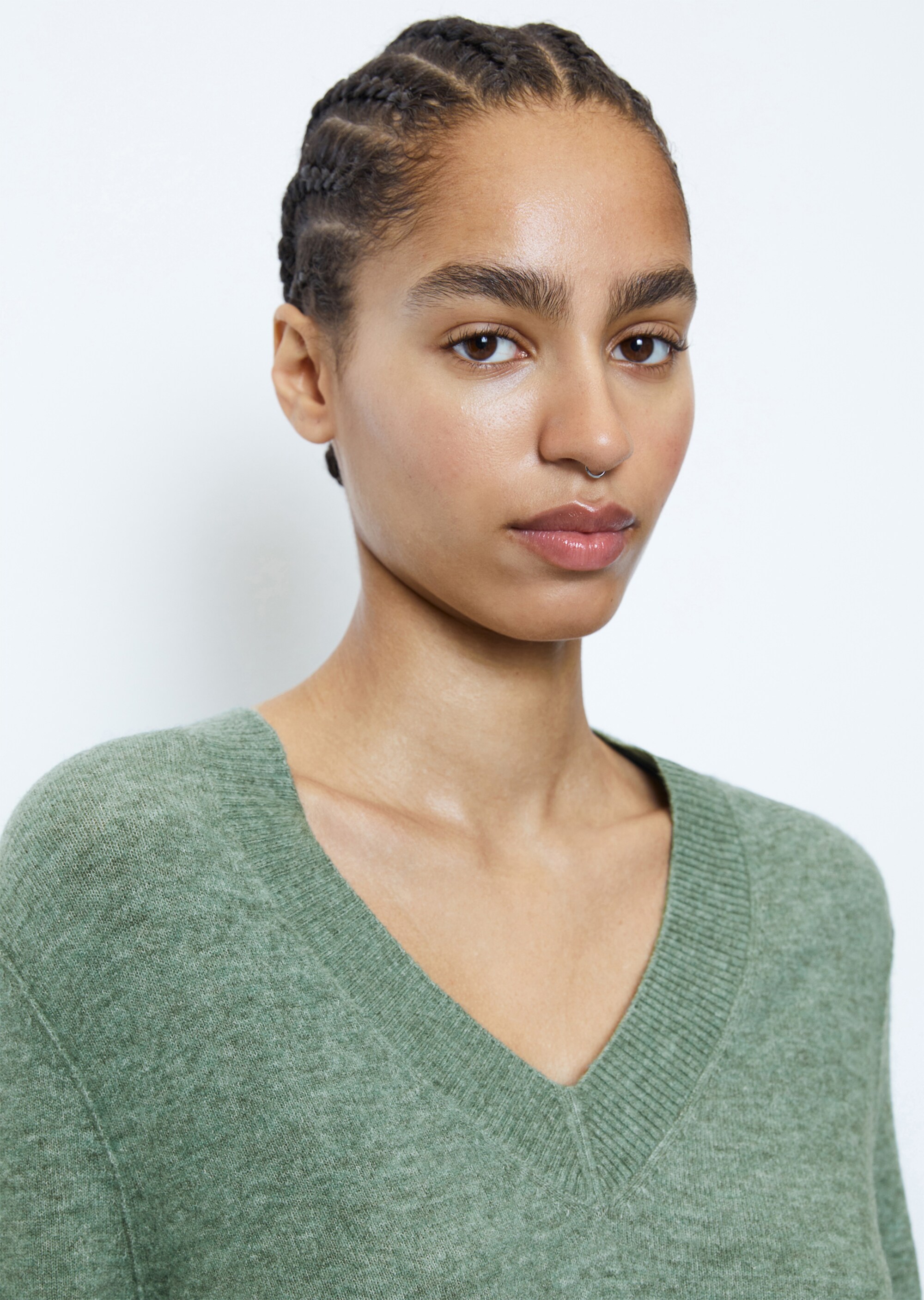 V-Neck-Strickpullover aus softem Schurwolle-Mix