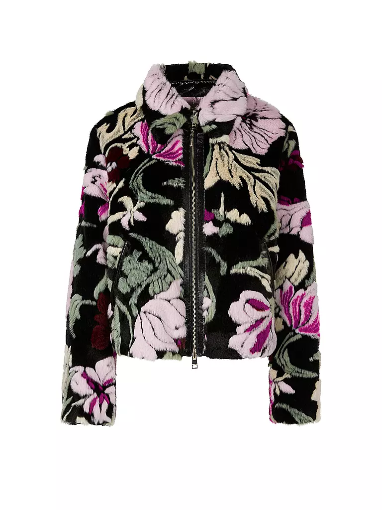 MARC CAIN Jacke in Felloptik schwarz