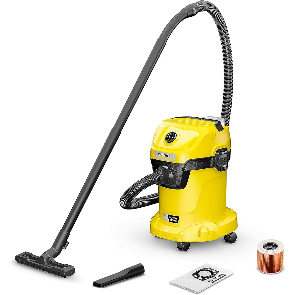 K?rcher WD 3-18 1.628-550.0 NASS-/Trockensauger 225W 17l Ohne Akku, Aspirateur Eau & poussière sur Batterie, Alu, Jaune, 18 V : Cuisine et Maison