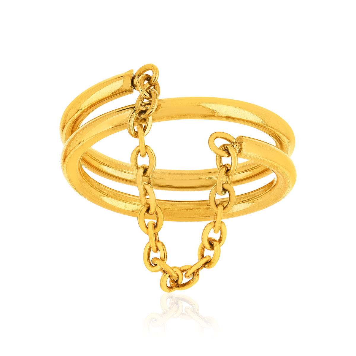Bague acier jaune
