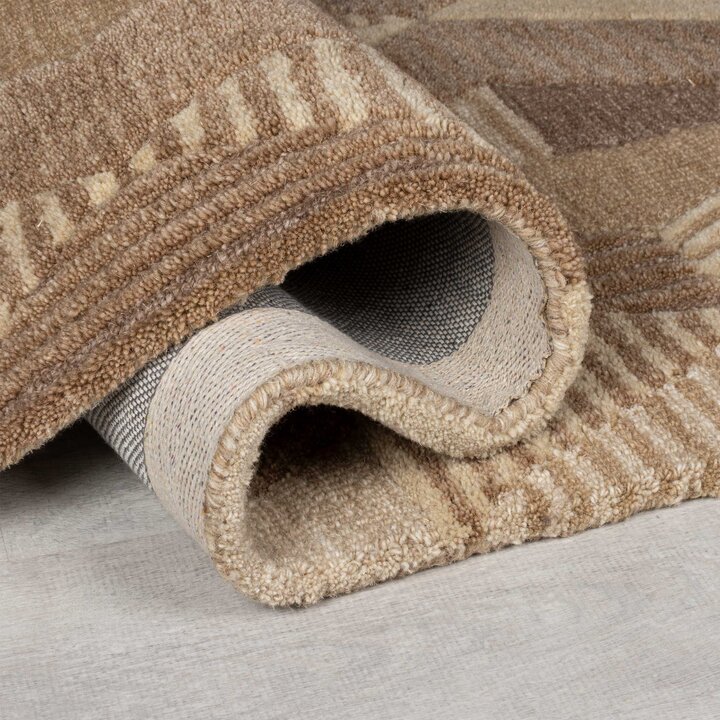 Abstract wollen vloerkleed - Anko Beige