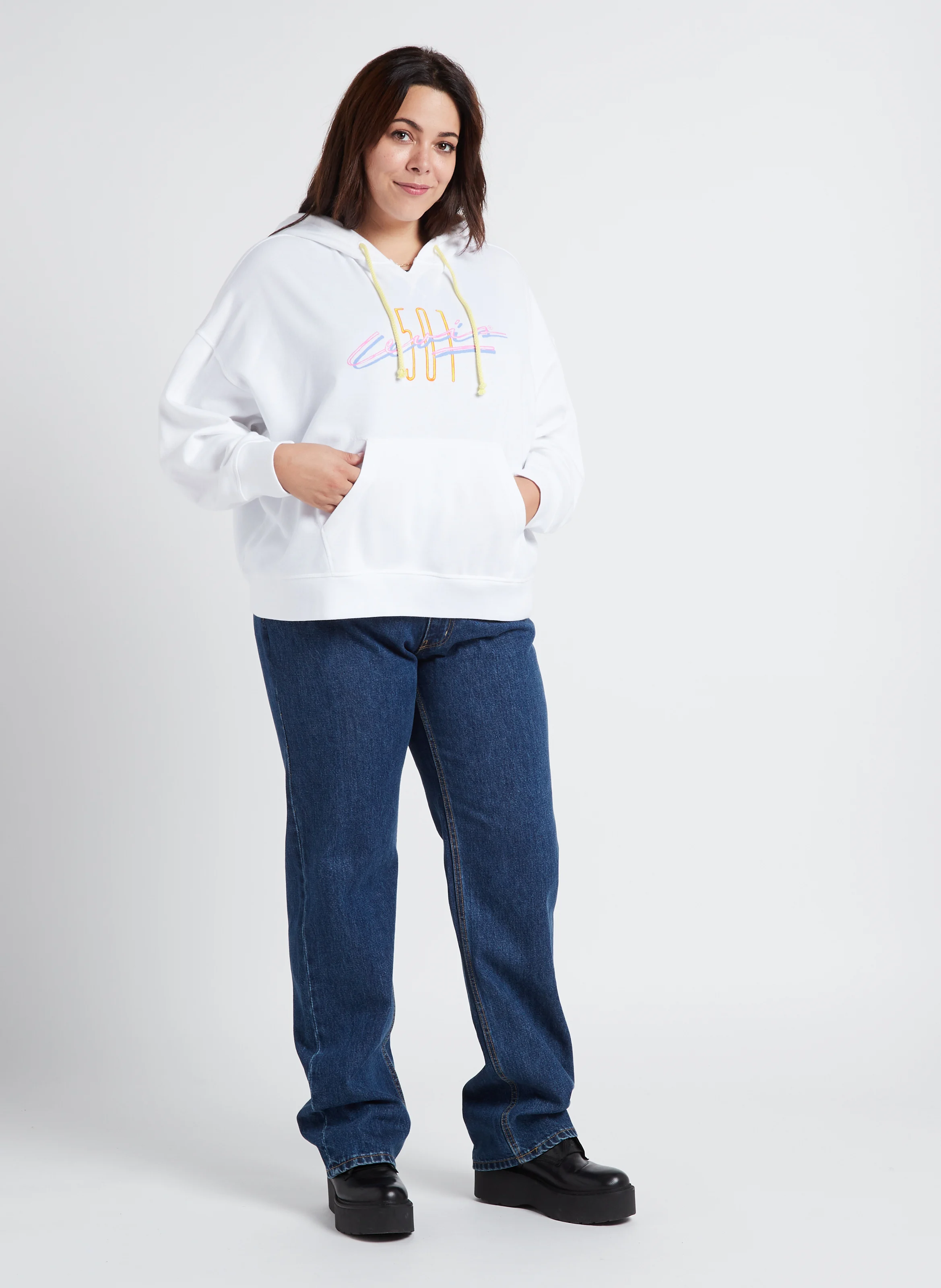 PL GR AUTHENTIC HOODIE - Sweat sérigraphié en coton mélangé| Blanc