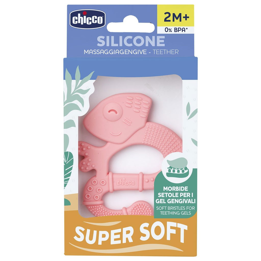 ChiccoChicco   Beissring mit sanften Borsten pink