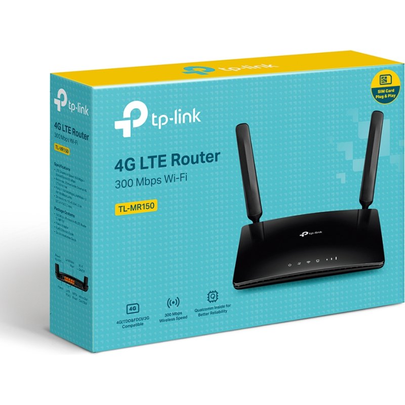 TP-Link TL-MR150 routeur sans fil Fast Ethernet Monobande (2,4 GHz) 4G Noir