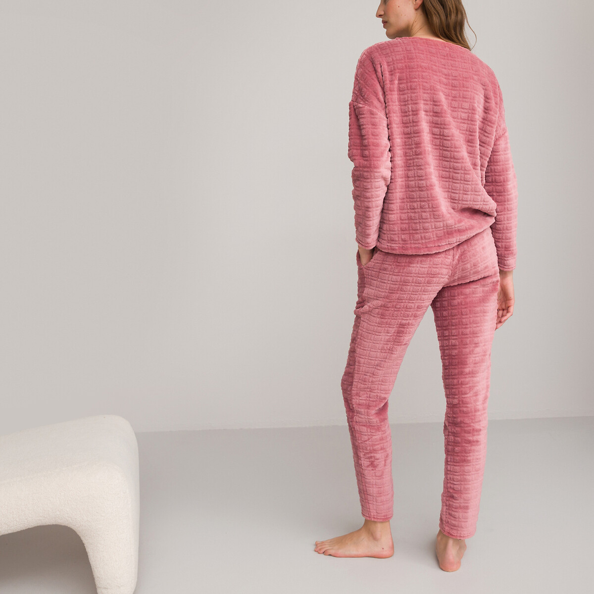 SO'HOME<br>Pijama de manga comprida em malha de lã