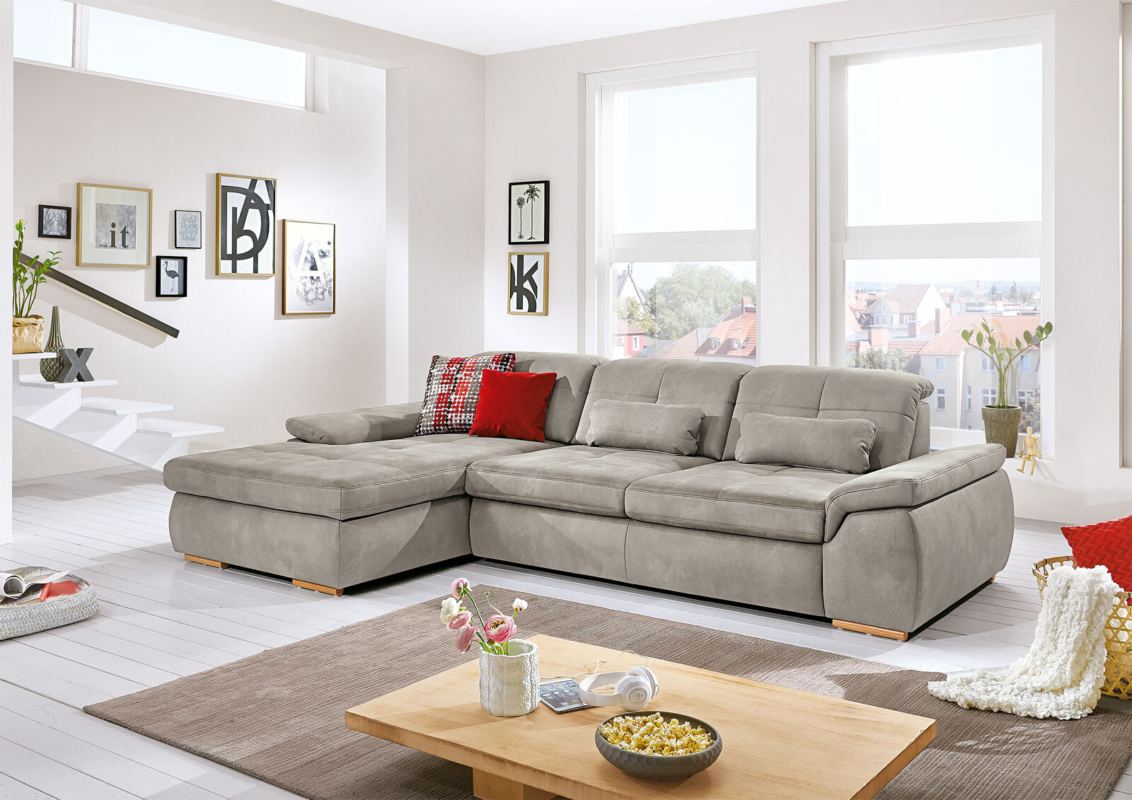 YoungLife Ecksofa CAPRI I ecrugrau
