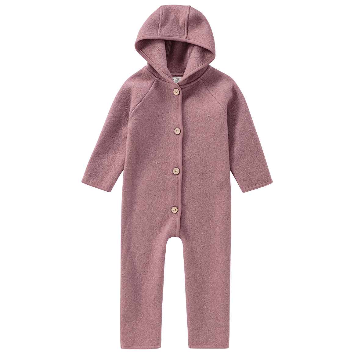 Topomini Pure Collection Baby Wollwalk-Overall mit Umschlagbündchen rosa
