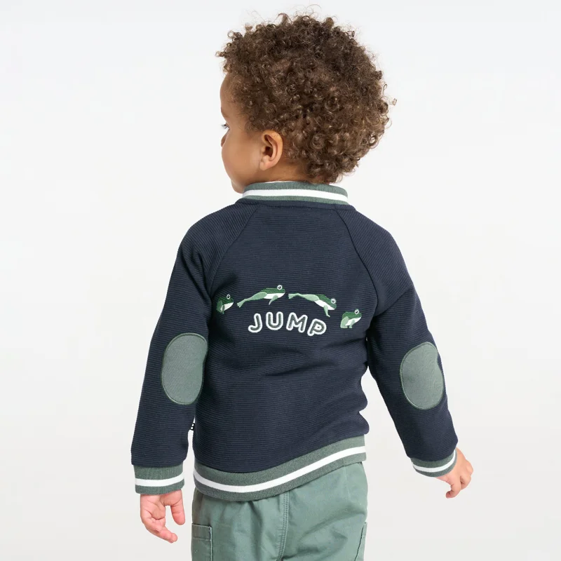 Gilet zippé molleton coton fantaisie bleu bébé garçon Bleu