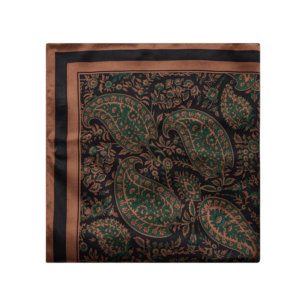 Bahne Accessories  Silketørklæde - Green brown paisley