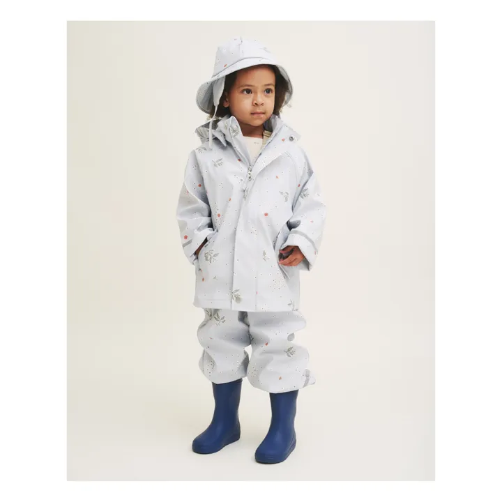 garbo&friends Veste Imperméable Fleurie | Bleu ciel