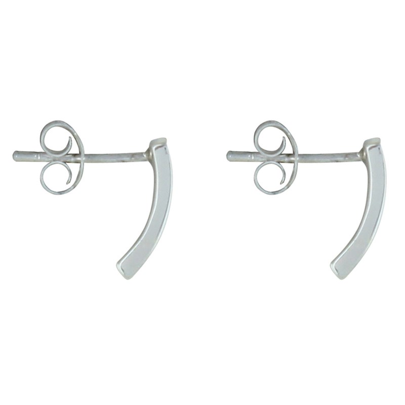Boucles d'Oreilles Argent Rectangle Incurvé en Résine