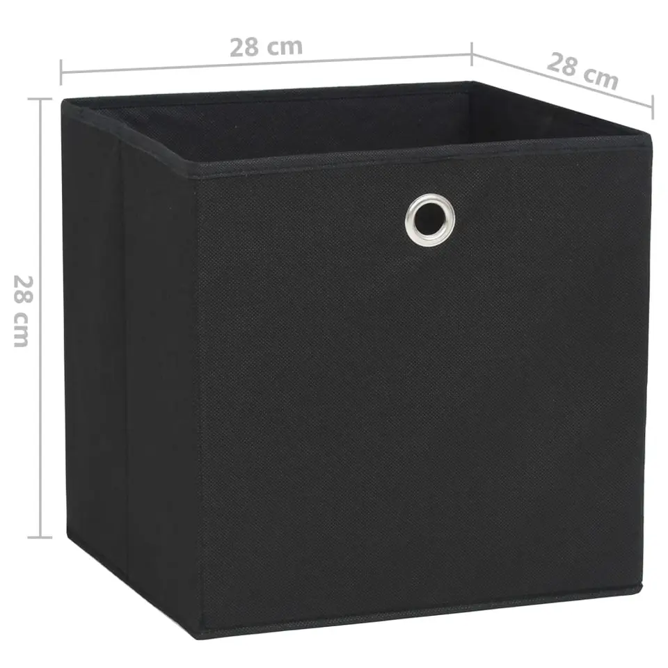 vidaXL - Opbergbox - Zwart - Stof - 4 stuks
