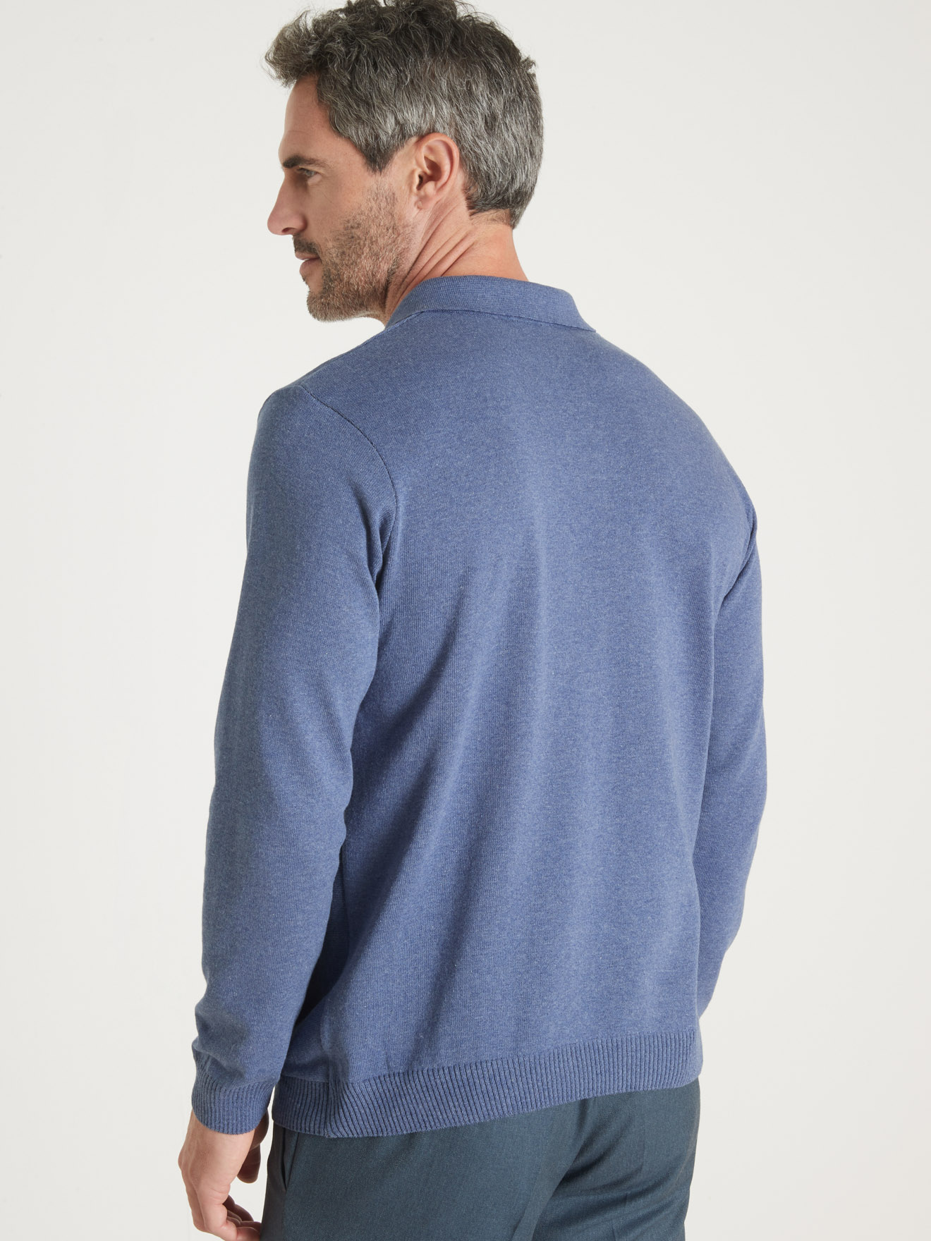 Pull col polo zippé manches longues