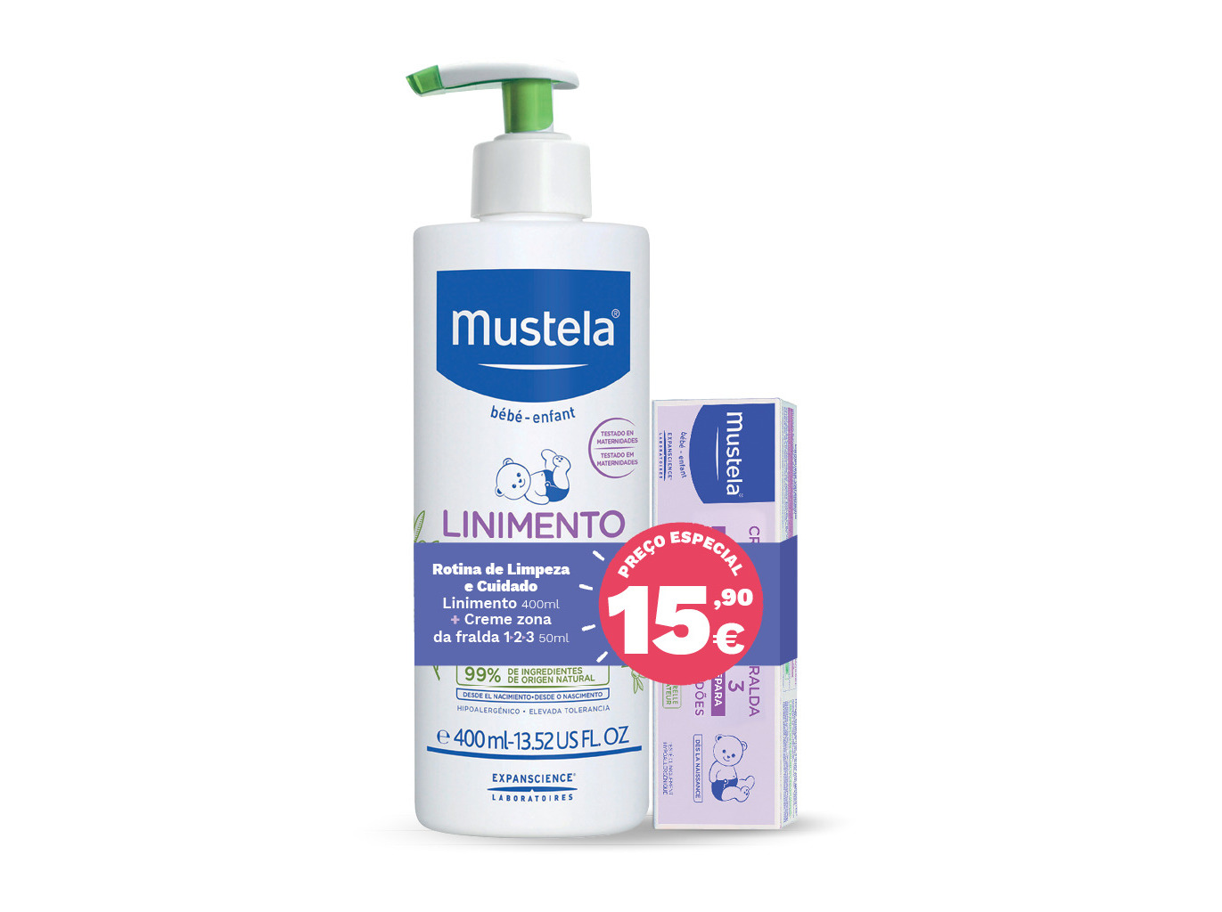 LINIMENTO MUSTELA  CREME 123 PREÇO ESPECIAL 400ML 50ML