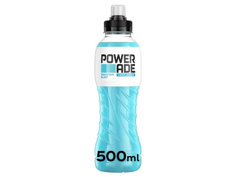 Powerade Sportgetränk Mountain Blast Zero 4 x 0.5 l Kalorienfreies Fitnessgetränk mit Beerenaroma