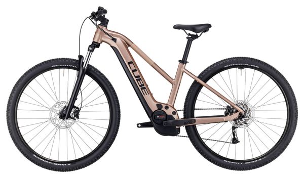 VTT Électrique Semi-Rigide Cube Reaction Hybrid Performance 500 Trapeze Shimano Alivio 9V 500 Wh 29'' Marron Metallic