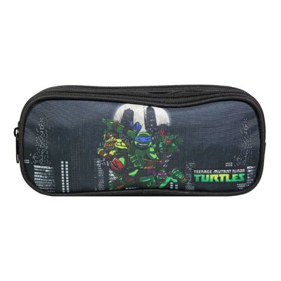 Trousse rectangulaire Tortues Ninja - 2 compartiments - noir - Bagtrotter