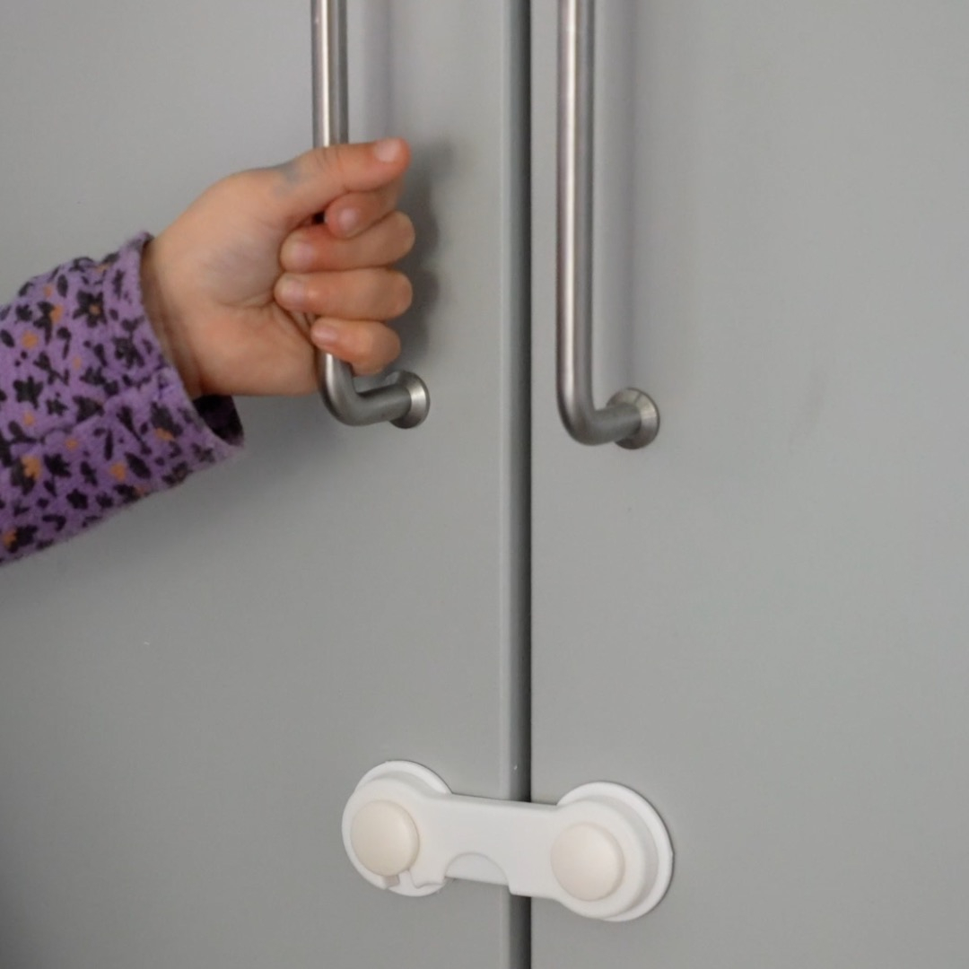 (10er Set) 9.5cm Universal Baby Kindersicherung Schrank Türe Schubladen Schutzvorrichtung (zum Kleben)