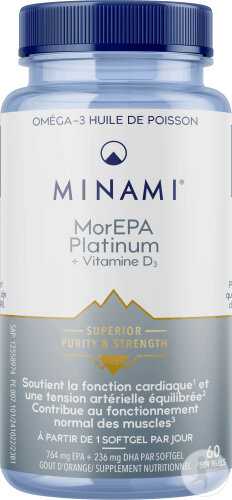 Minami MorEPA Platinum Huile De Poisson + Vitamine D3 60 Capsules