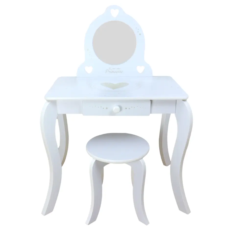 MISOU Make up Tafel voor Meisjes Kaptafel Kind met Kruk en Spiegel