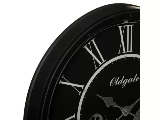 Grande Pendule murale Noir rétro D 76 cm