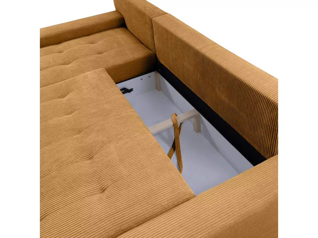 CANAPÉ D'ANGLE avec coffre de rangement Tragel L, marron