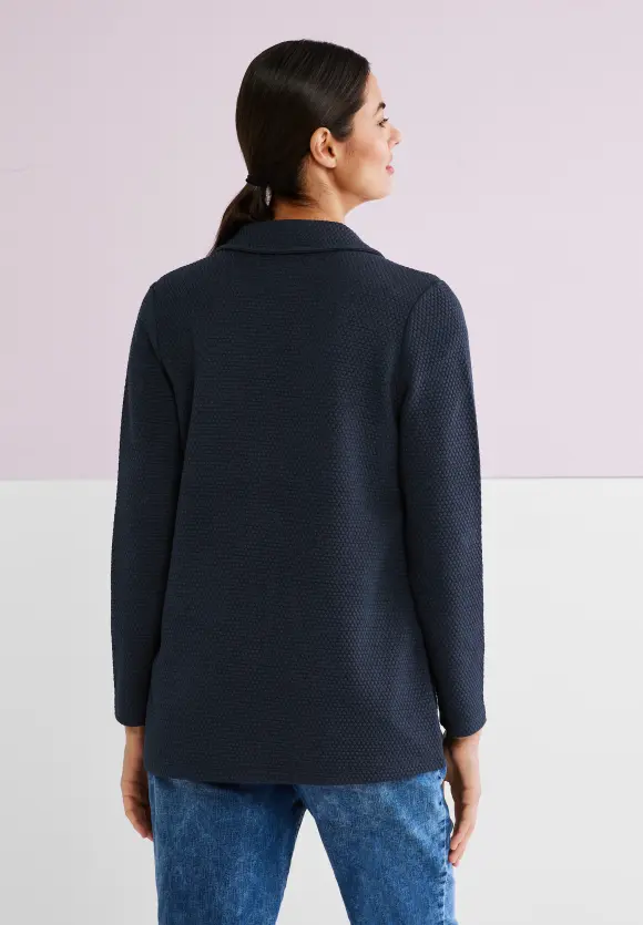 Longblazer mit Struktur - deep blue