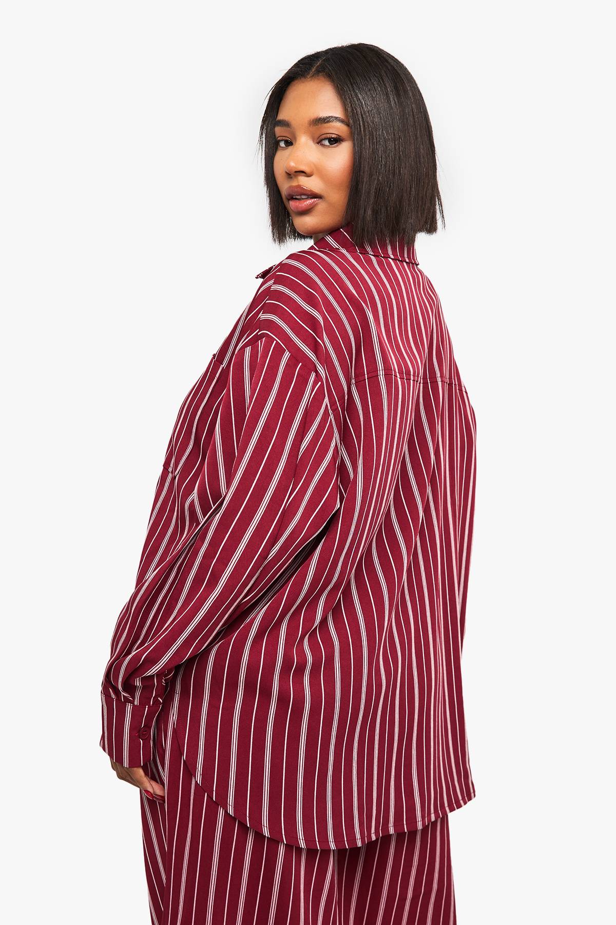 boohoo Chemise à rayures oversize Plus