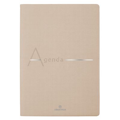 Agenda Bora 16 mois - 1 semaine sur 2 pages - 17,5 x 24,5 cm - beige texture - Oberthur