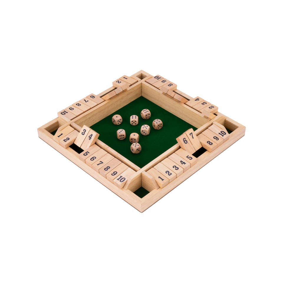 Longfield Shut The Box spel - 32 x 32 x 4 cm