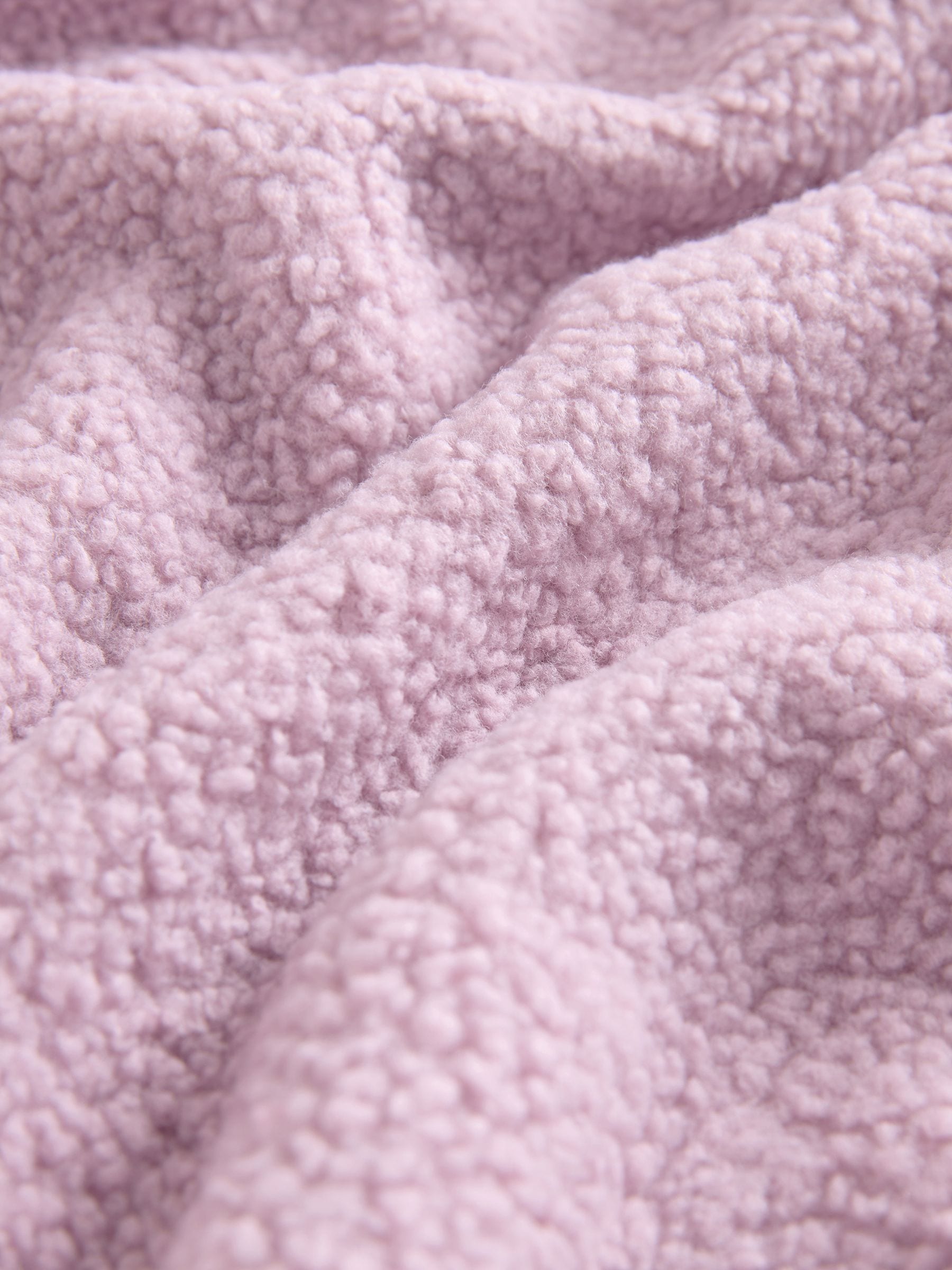 Mauve-paars - Teddy Borg knusse lange fleece met kwart ritssluiting