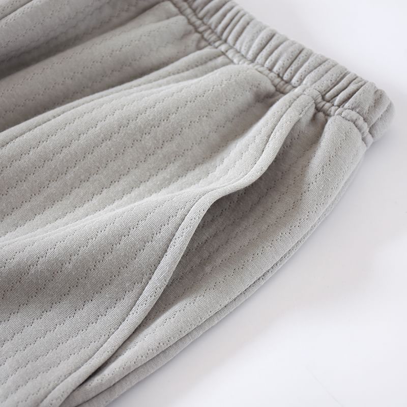 Dogini - Pyjamaset: effen shirt met contrasterende rand + broek