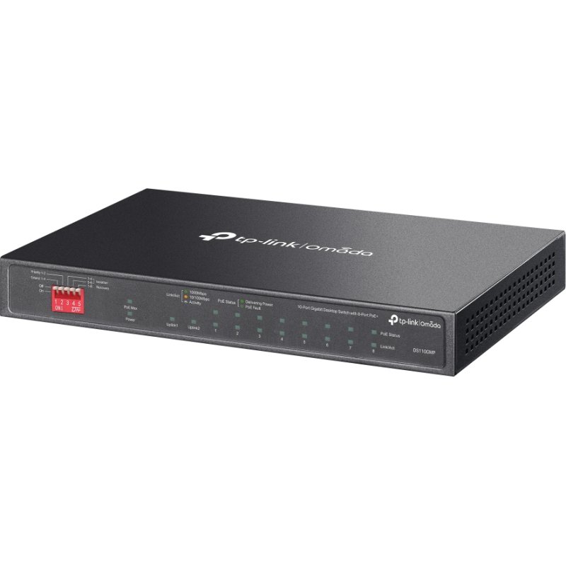 TP-Link Omada DS110GMP commutateur réseau Non-géré Gigabit Ethernet (10/100/1000) Connexion Ethernet, supportant l'alimentation via ce port (PoE) Noir