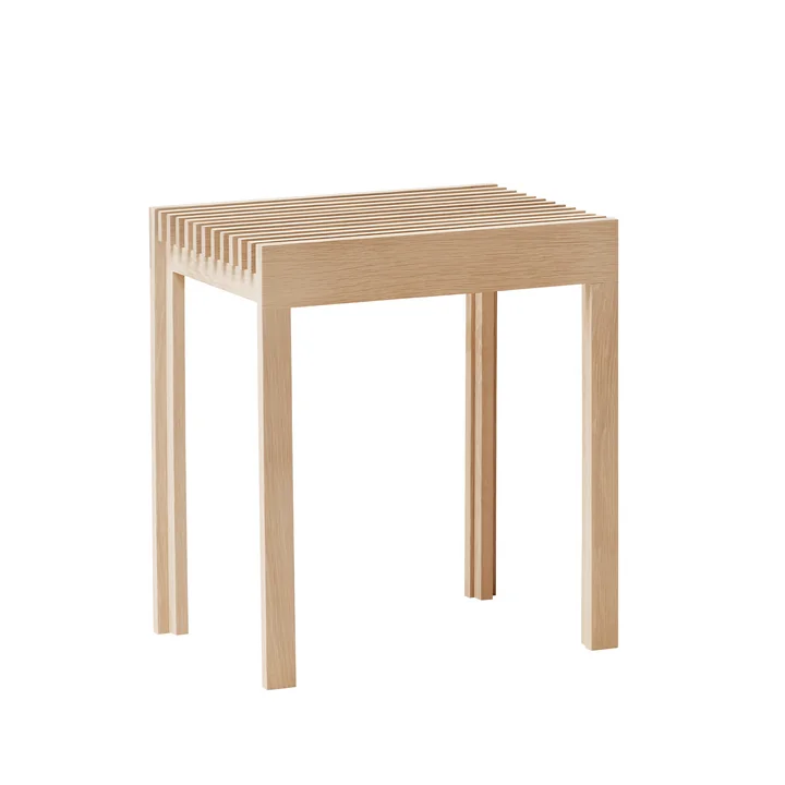 Form & Refine - Lightweight Hocker, Eiche weiss pigmentiert