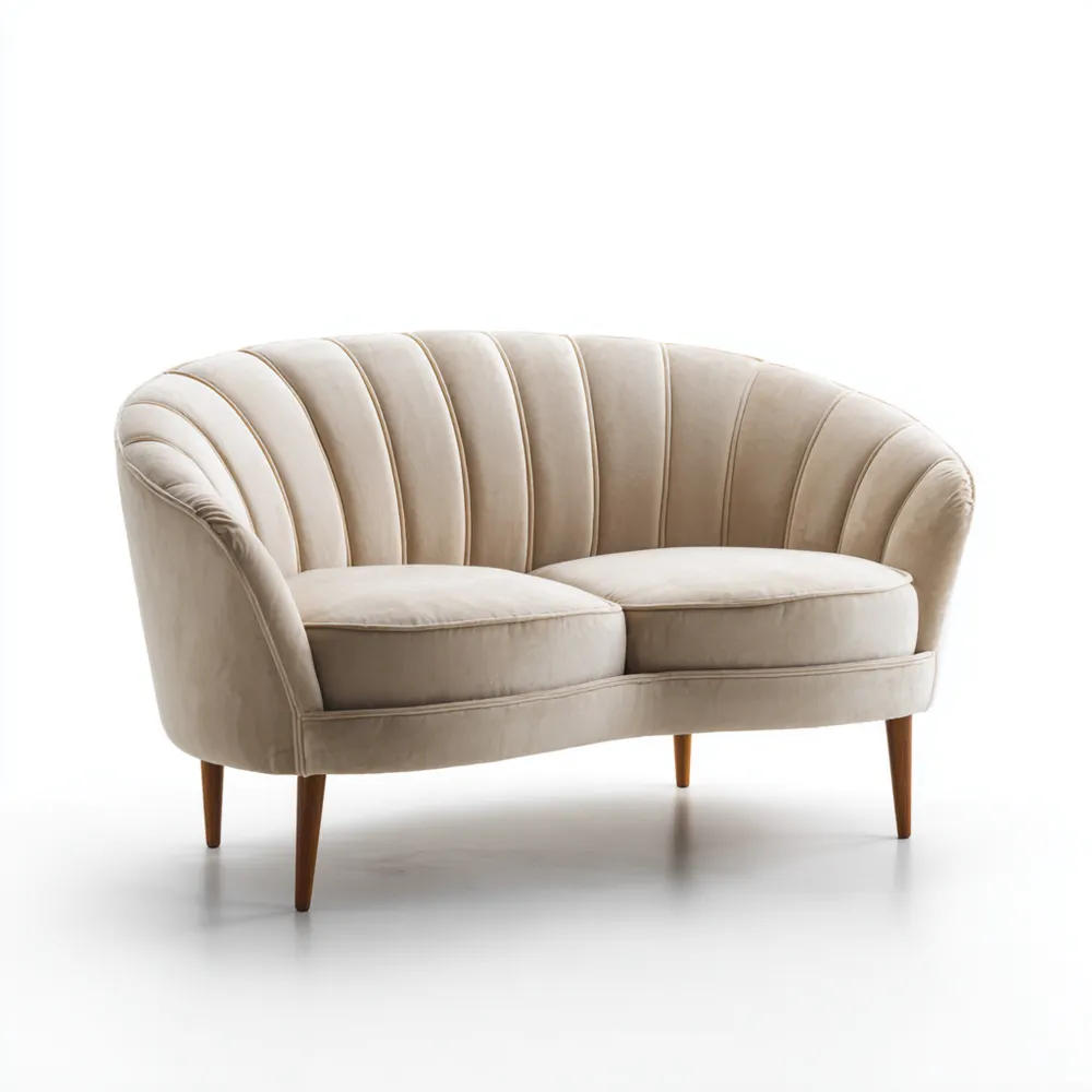 2-Sitzer-Sofa Samtpolsterung 150x85x78 cm - Beige - Klassisches Design