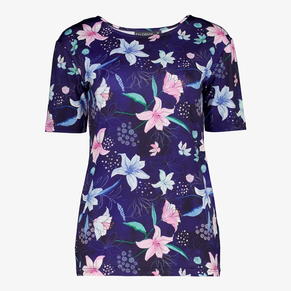 TwoDay dames top paars met bloemenprint